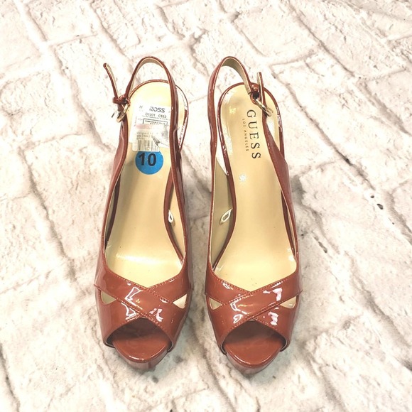 Guess women's Red Patent Sling-back Heels size 10M - Picture 1 of 7